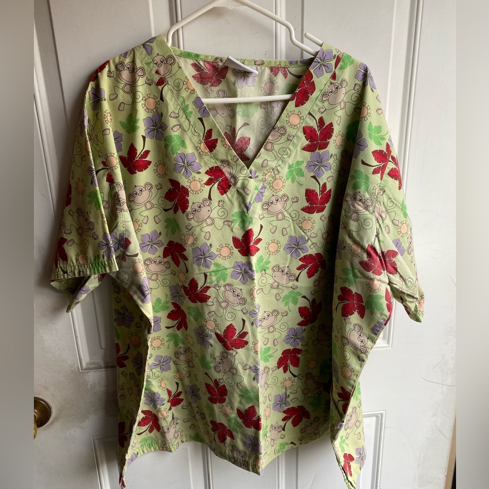 Monkey 3X scrub top